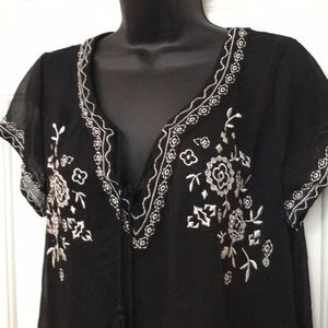 Women’s Maurice sheer cover up, w/ embroidery